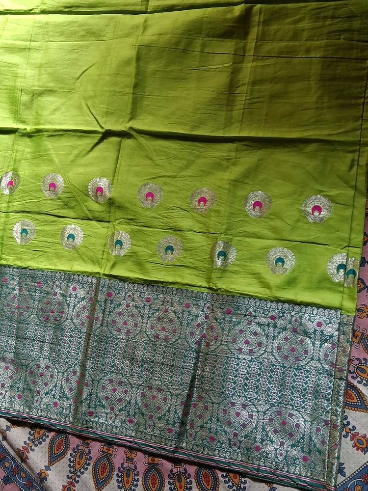 Green Silk Blend Assamese traditional makhela sado
