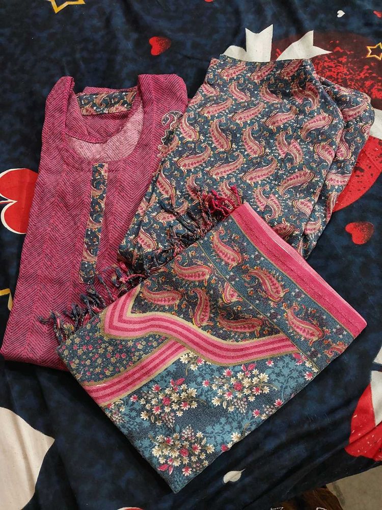 Beautiful winter  Indian Kurta Set with Dupatta