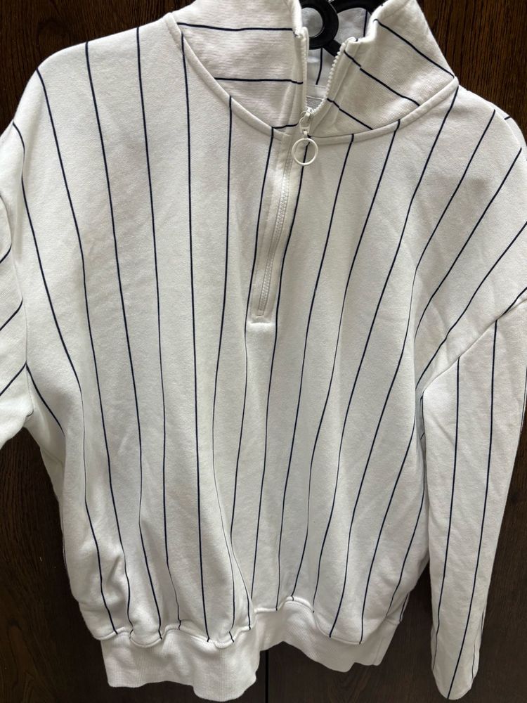 Striped Quarter Zip Pullover