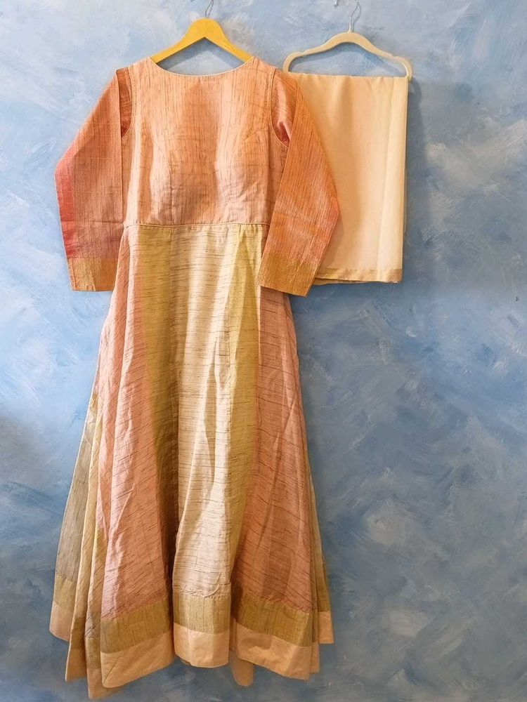 Peach Anarkali with Dupatta