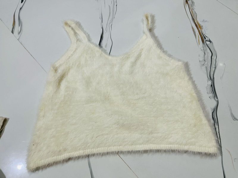 Cozy Cream Fuzzy Tank Top