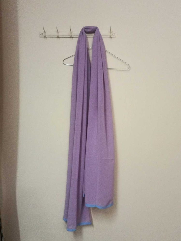 Lavender Dupatta with Blue Trim