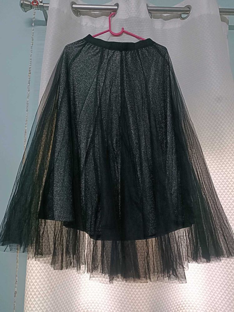 Sparkling Black Tulle Skirt