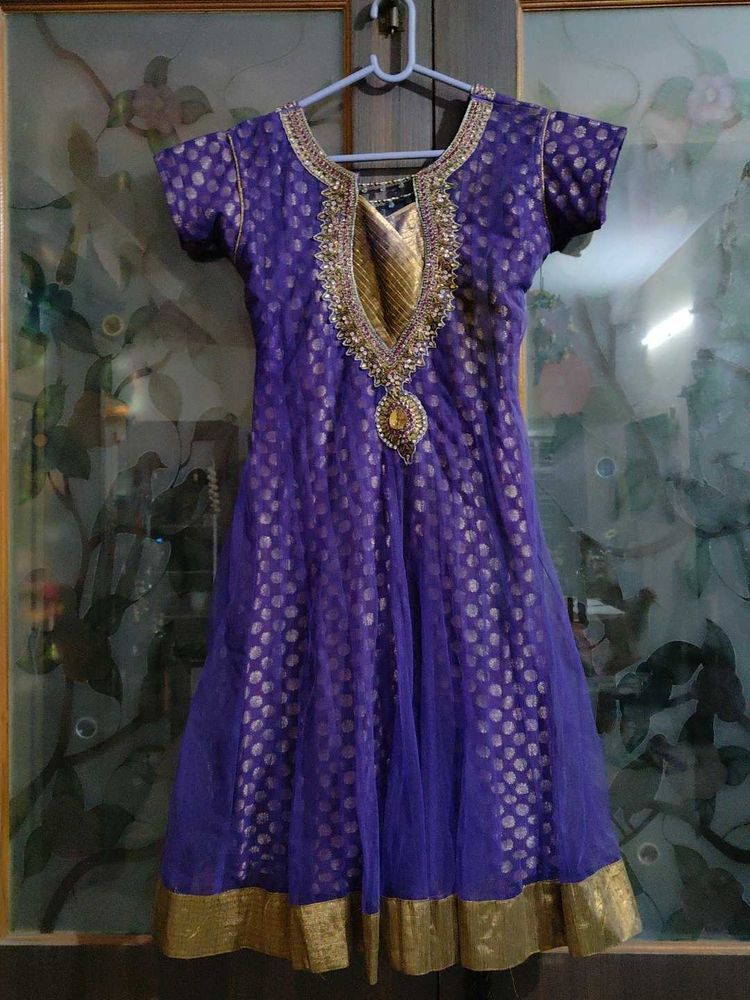 Elegant Purple &amp; Gold kurti anarkali