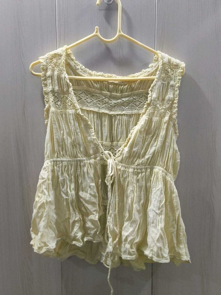Boho Lace Trim Sleeveless Top