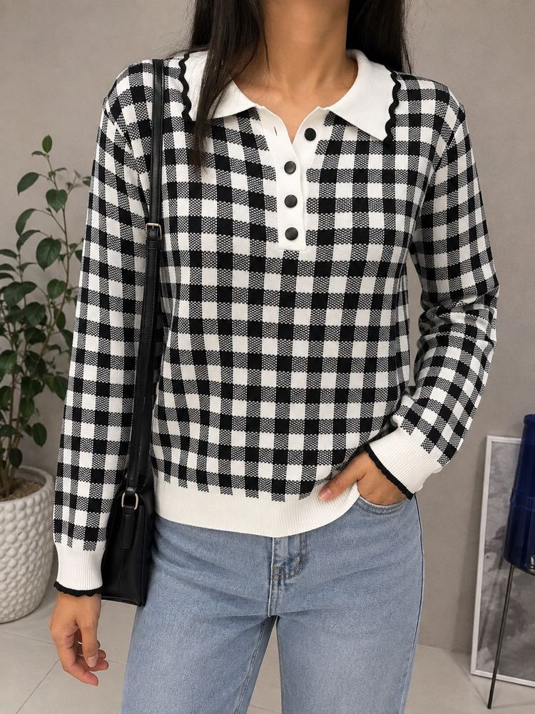 B&amp;W Checks Sweatshirt