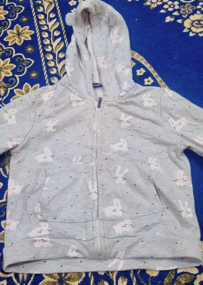 Cute Bunny Print Hoodie