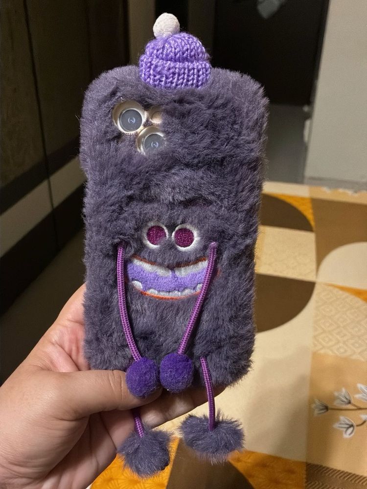 Iphone 13/14 Fuzzy Purple Monster Phone Case
