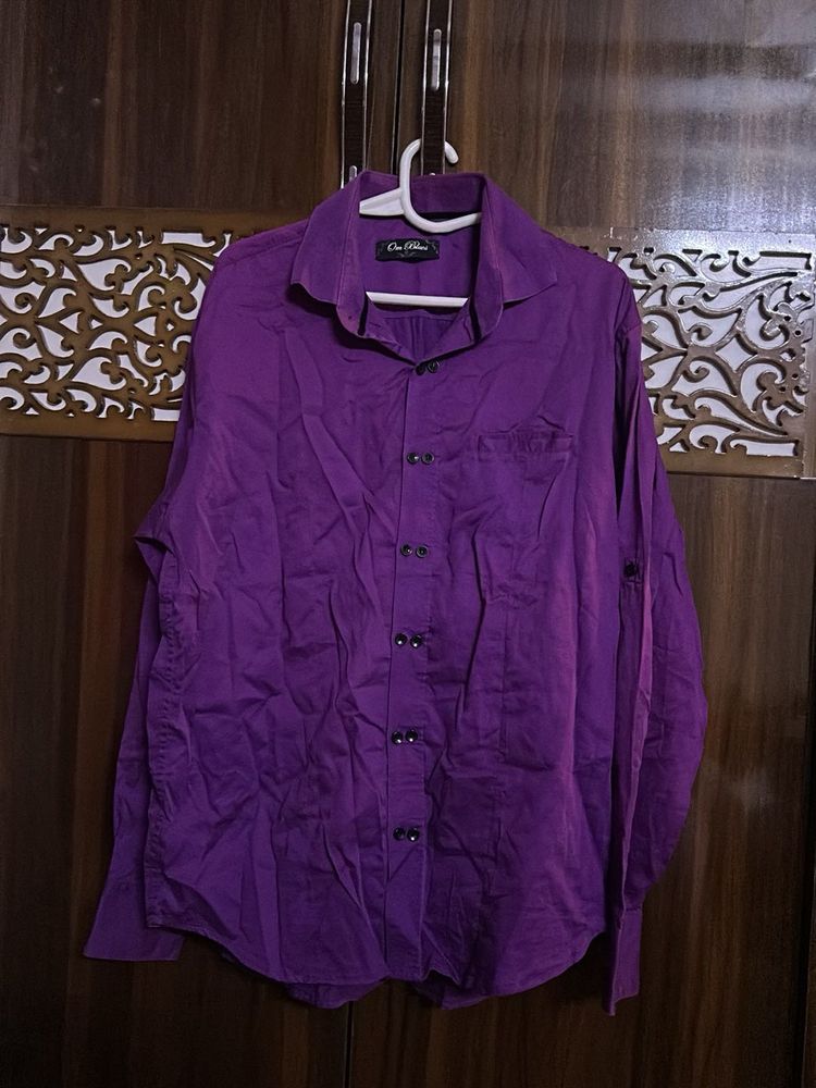Elegant Purple Button-Up Shirt
