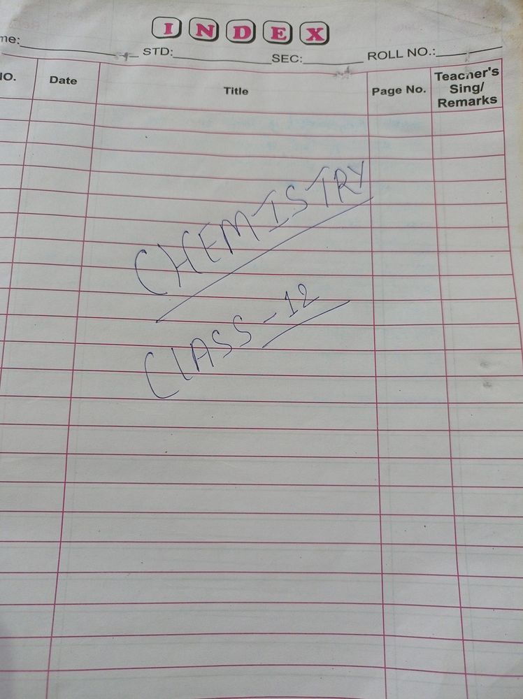 Class 12 chemistry notes