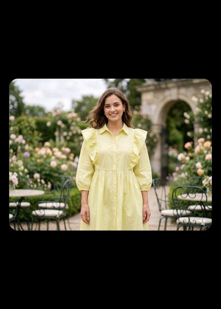 Chic Yellow Ruffle Dress