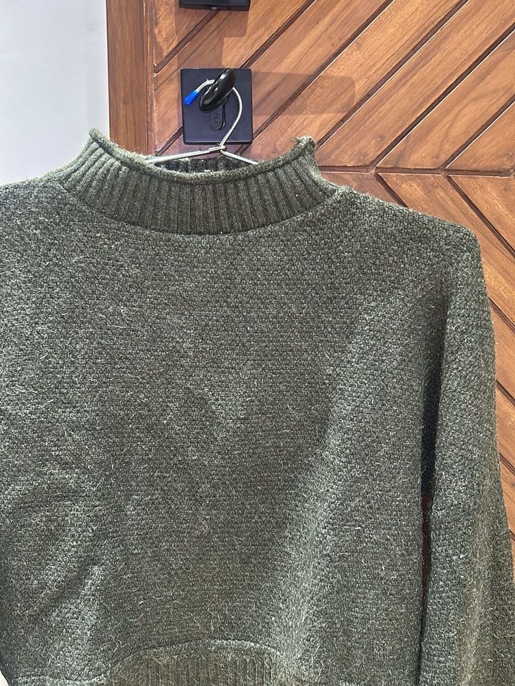 Olive Green Turtleneck Sweater