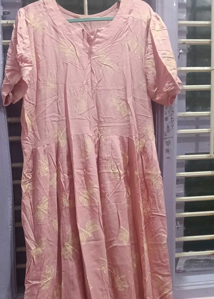 Pink Printed Kurta