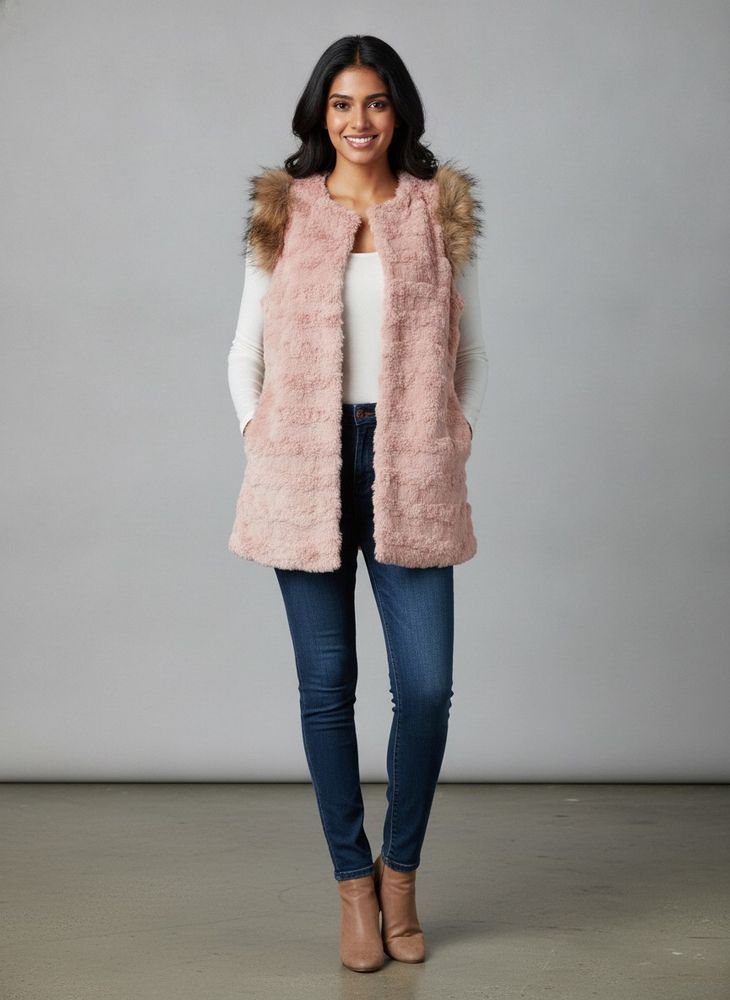 Pink Faux Fur Vest