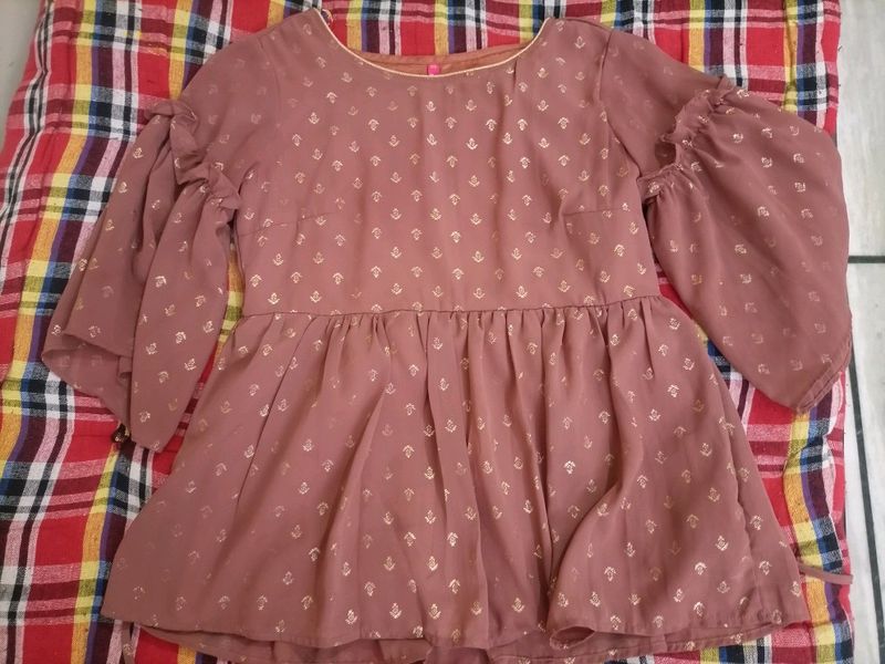 Women printed brown top