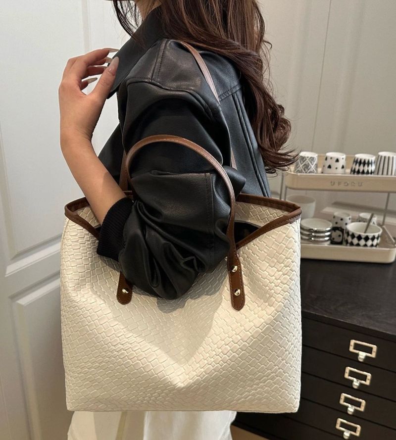 Stylish White Tote Bag