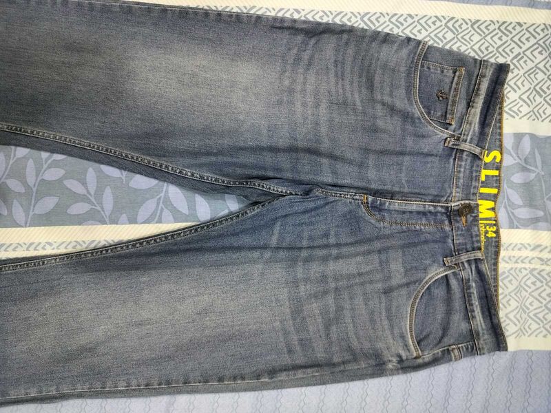 Men's Slim Fit Blue Denim Jeans
