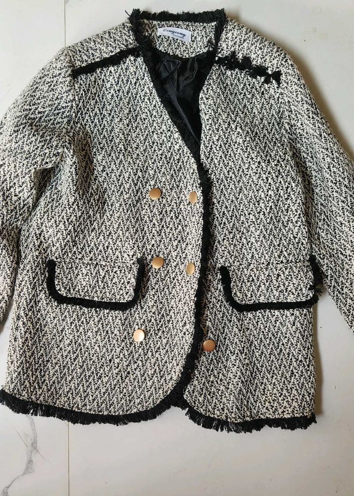 Chic Tweed Blazer Jacket