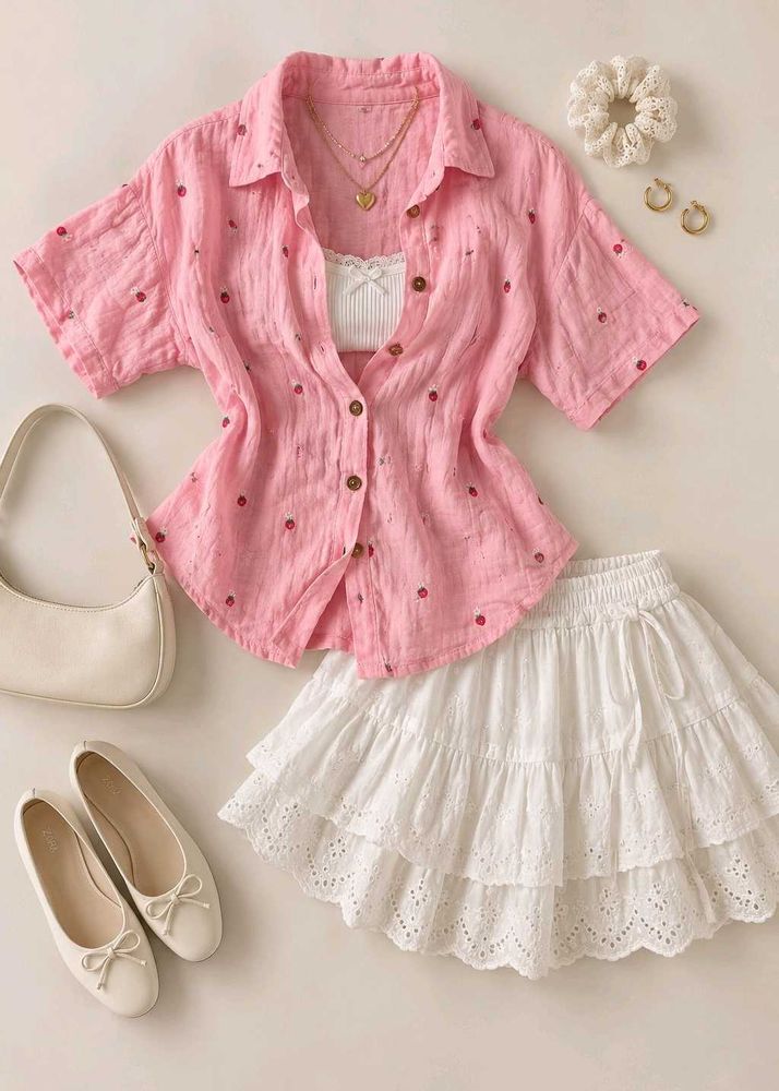 Cute Comfy Cotton Strawberry Shirt
