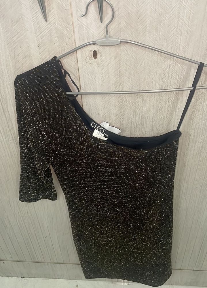 Sparkly One-Shoulder Top