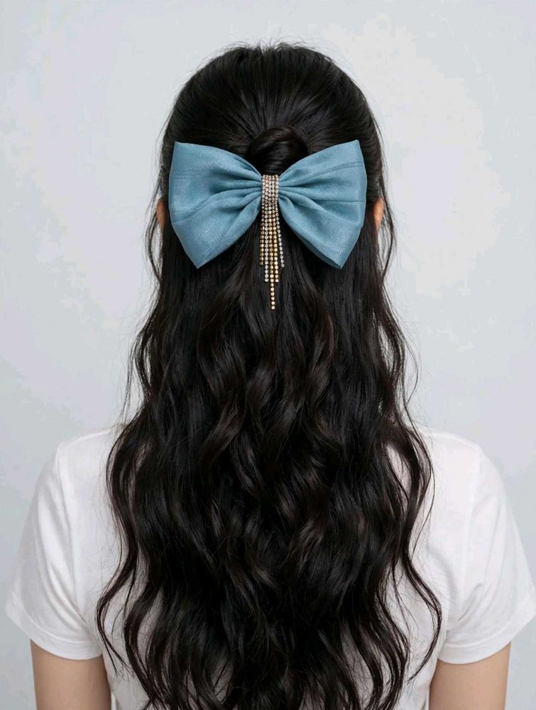 Elegant Bow Hair Clip with Rhinestones