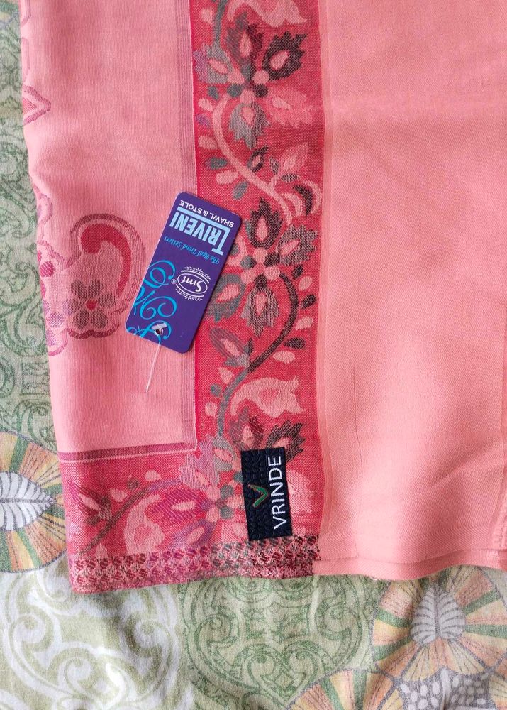 Elegant Pink Floral Scarf &amp; Stole shwal