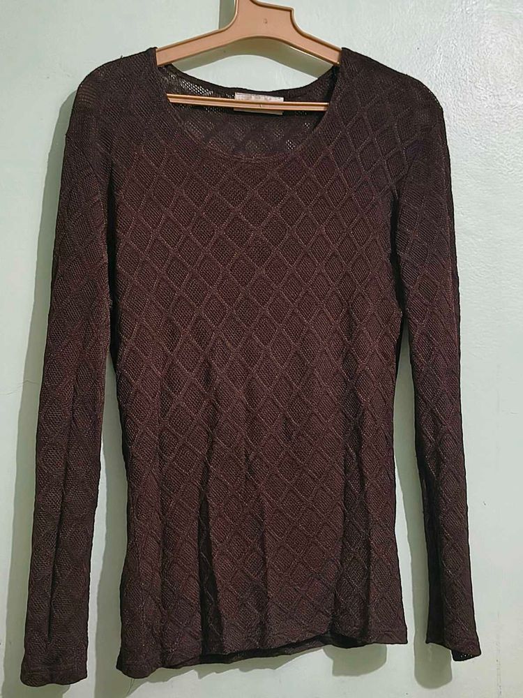 Chic Textured Long Sleeve Top