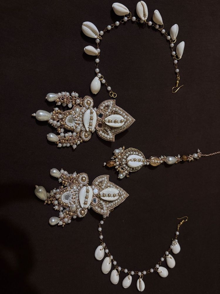 Boho Chic Shell &amp; Pearl Jewelry Set