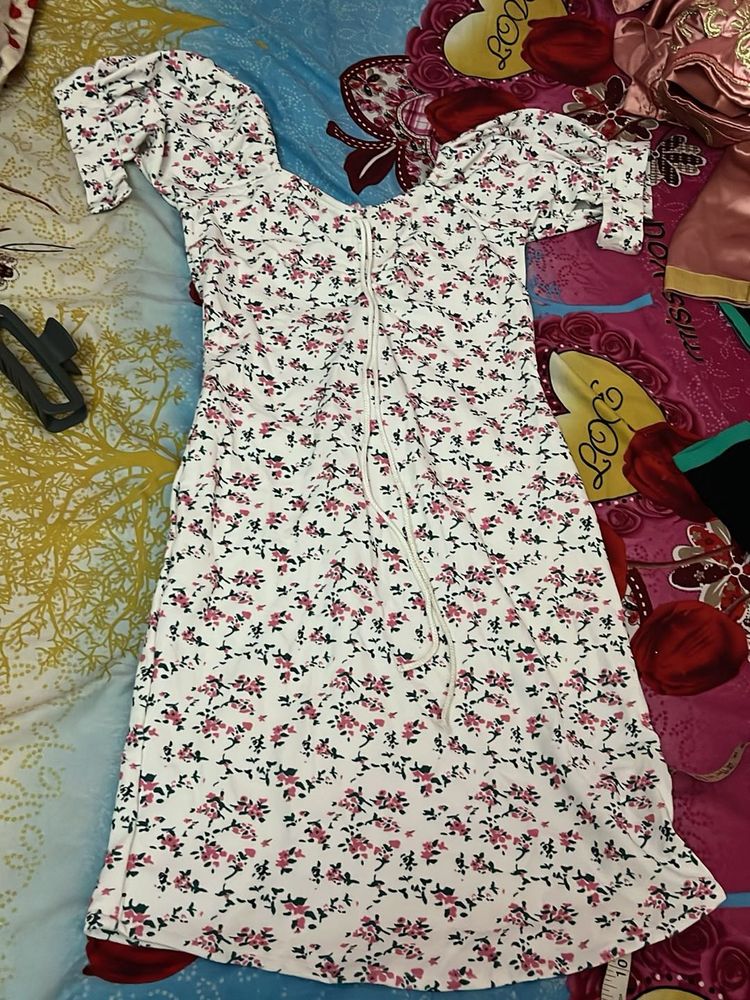 Floral Puff Sleeve Mini Dress