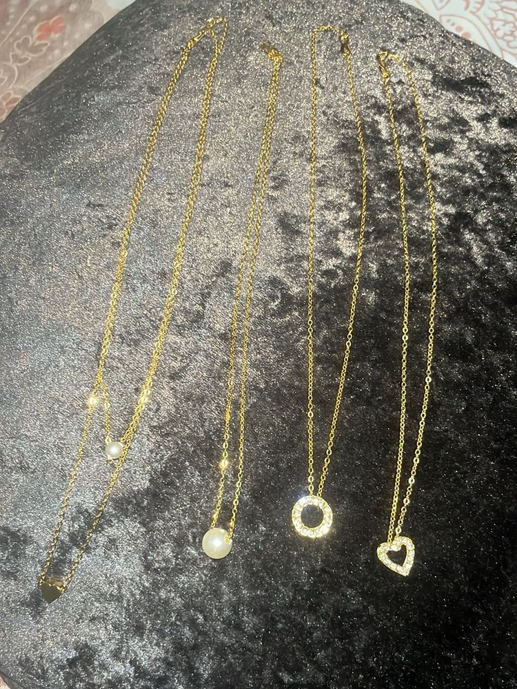 Gold Plated Necklace (Pack Of 4)