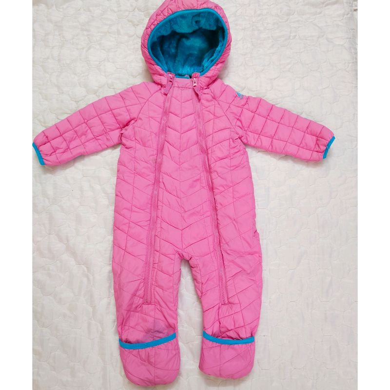 Pink Padded Baby Snowsuit