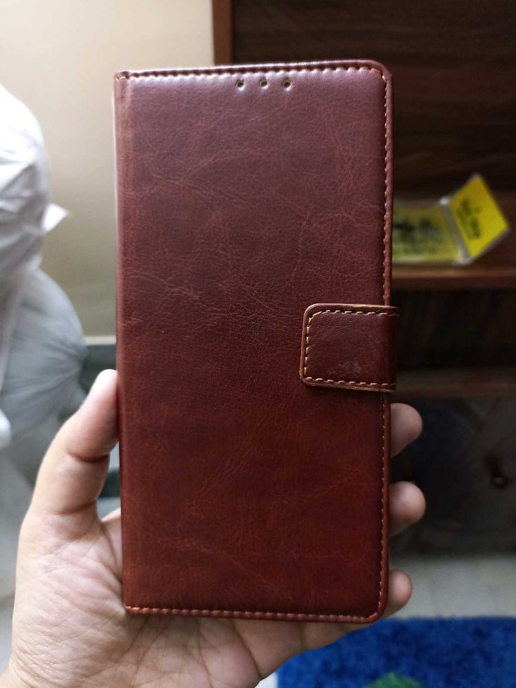 Stylish Brown Leather Flip Phone Case