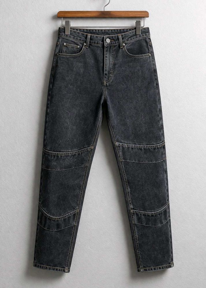 Stylish Dark Wash Moto Jeans
