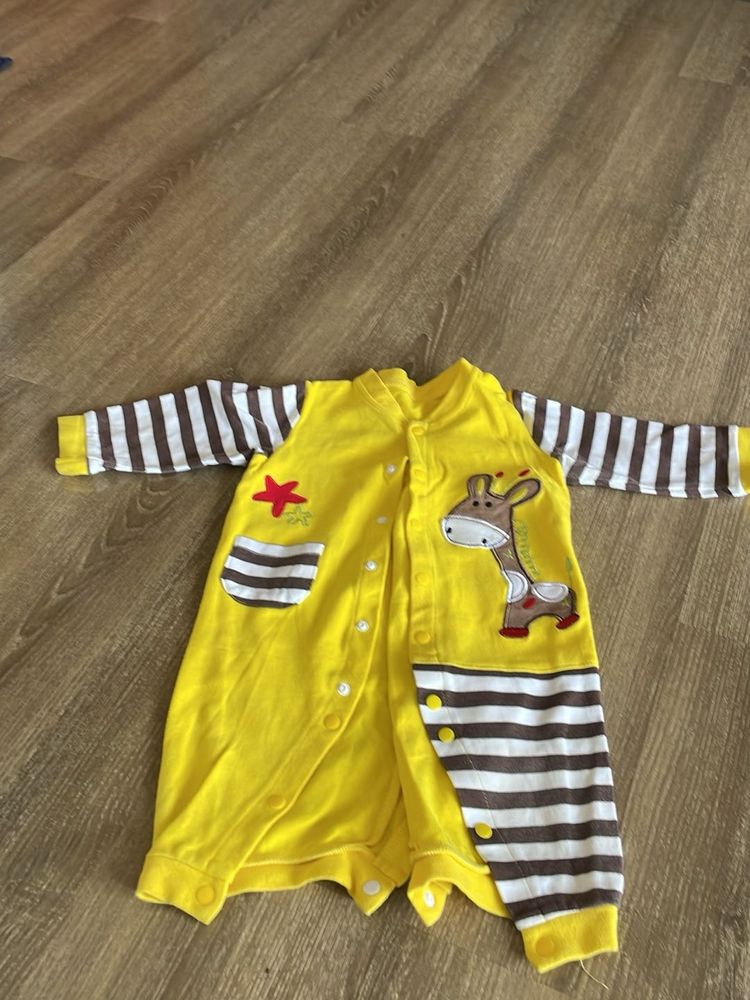 Adorable Yellow Giraffe Baby Romper