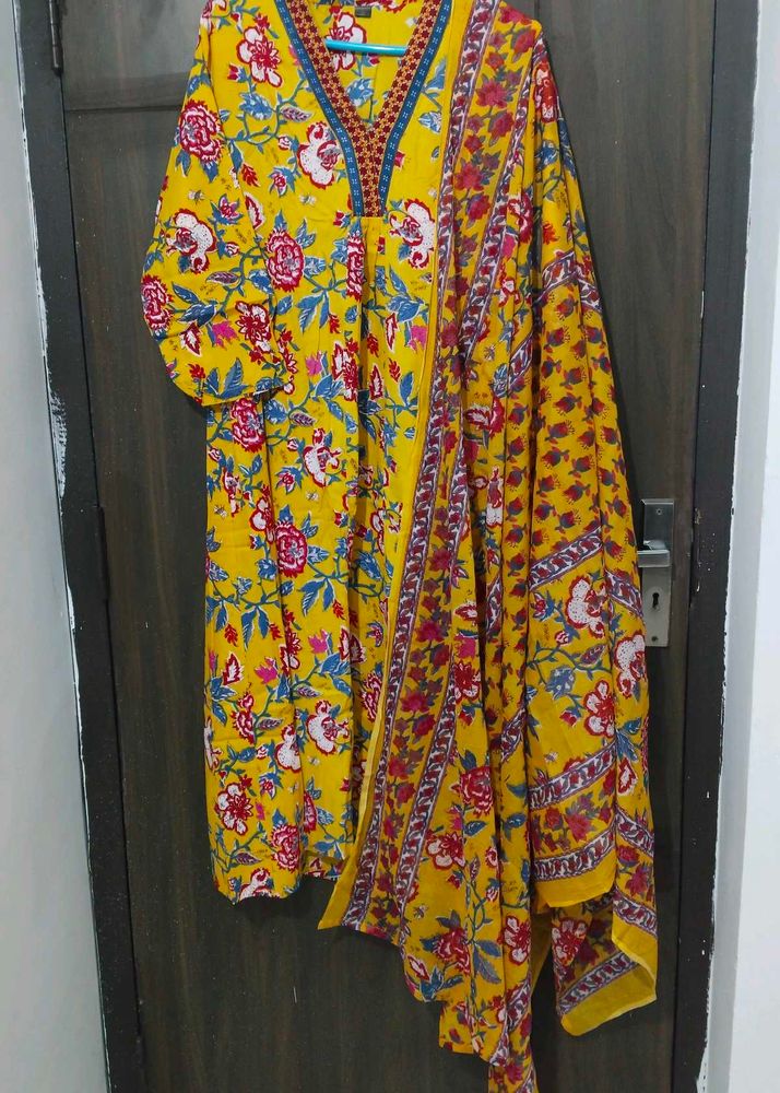 New Unused PureCotton Aline Anarkali Suit