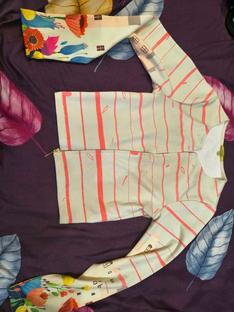 Chumbak Printed Zip-Up Jacket Medium