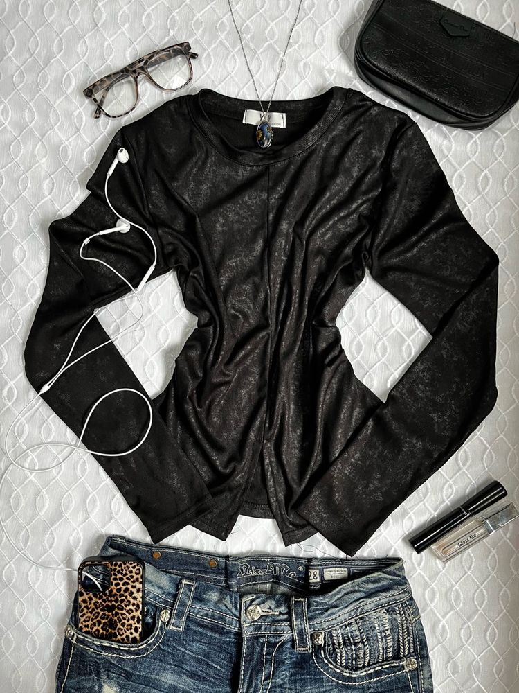 Gothic Waist Scrunched Top 🐈‍⬛