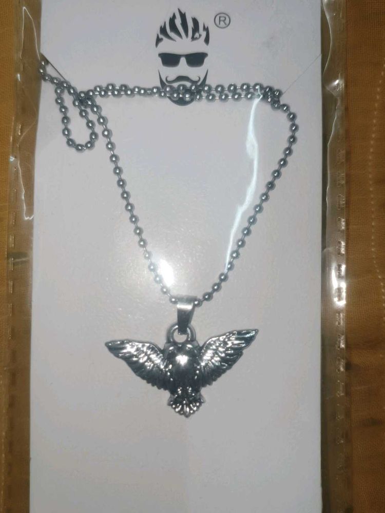 Men's Silver Owl Pendant Necklace