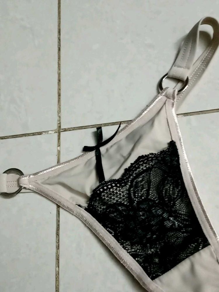 brand new Lace Trim G-String with Metal Rings