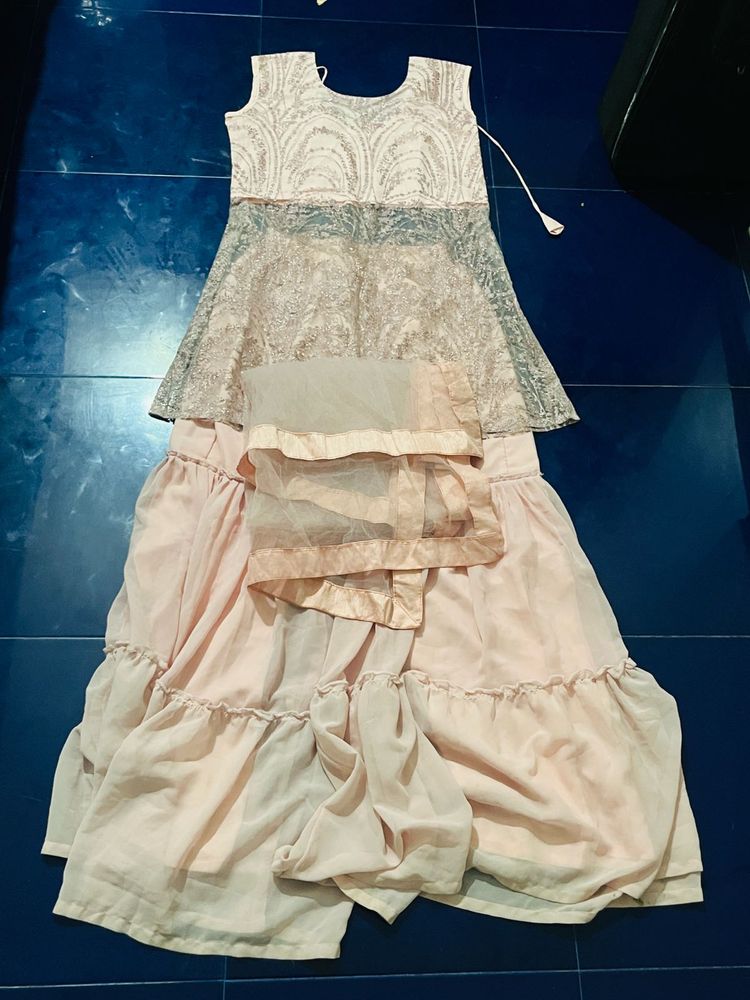 peach sharara set
