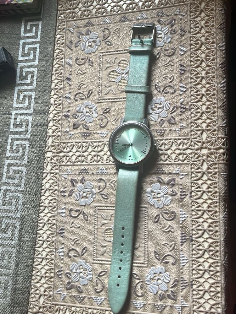 Stylish Mint Green Leather Watch