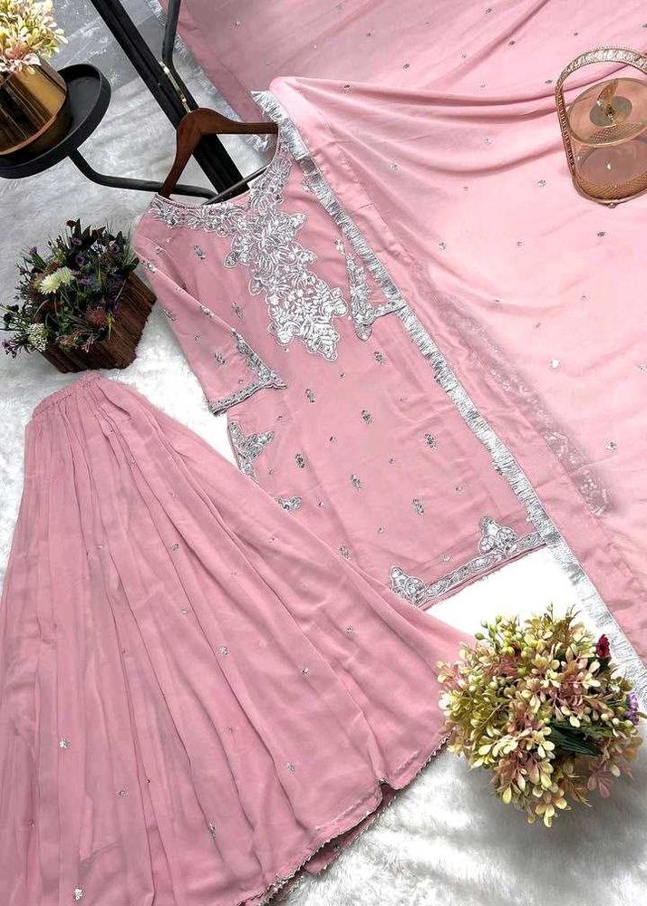 Elegant Pink Sharara Set