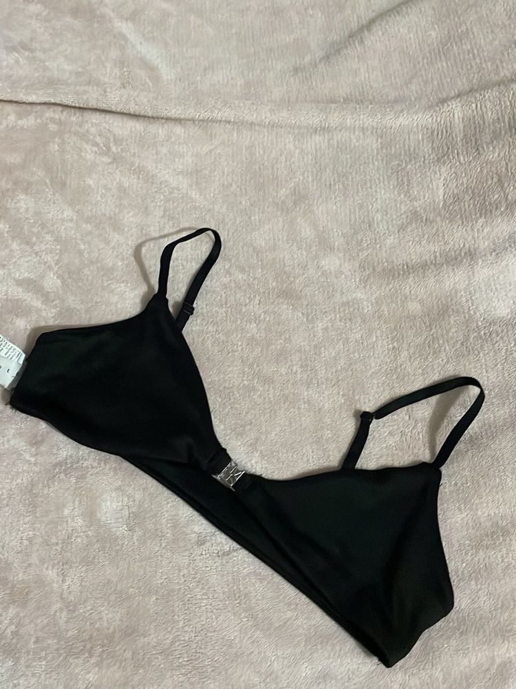 Black Bikini Top with Ring Detail