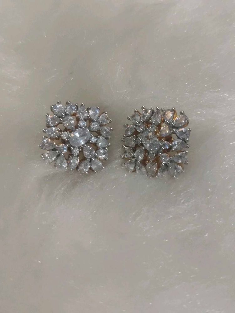 Sparkling Cubic Zirconia Stud Earrings
