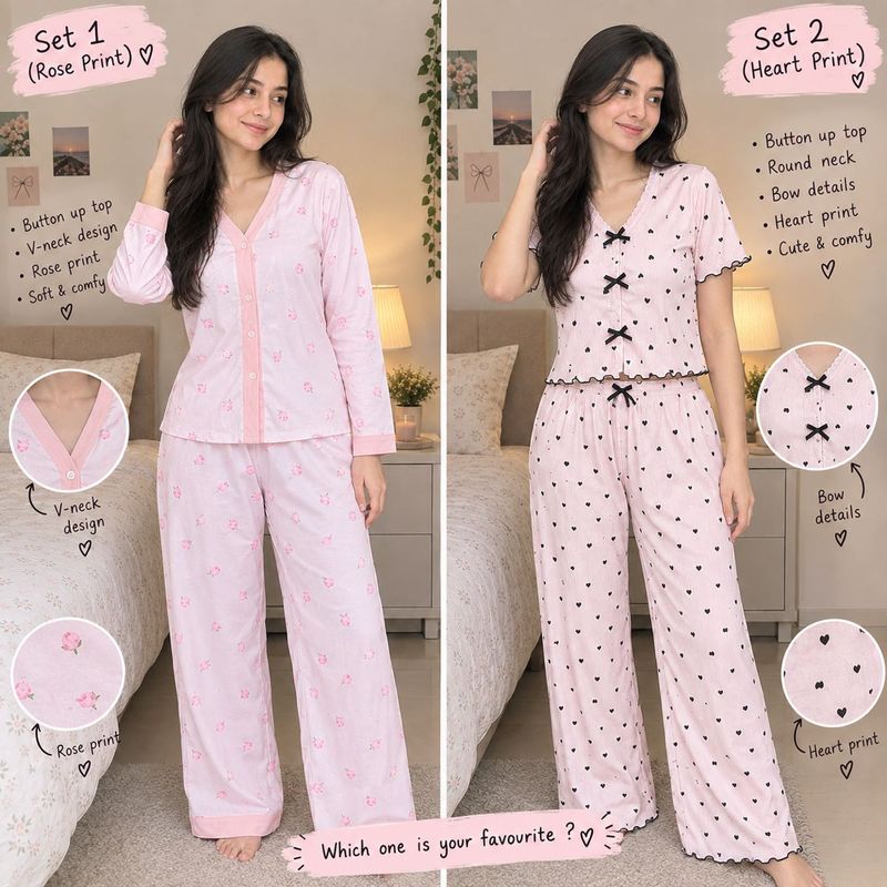 Savana Cute pajama combo set