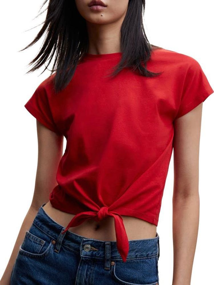 Mango | Knot Front Crop T-Shirt