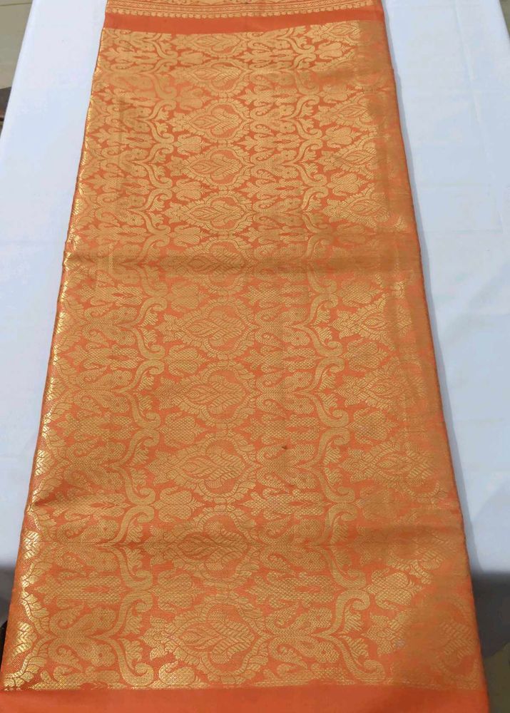 Elegant Orange Silk Saree