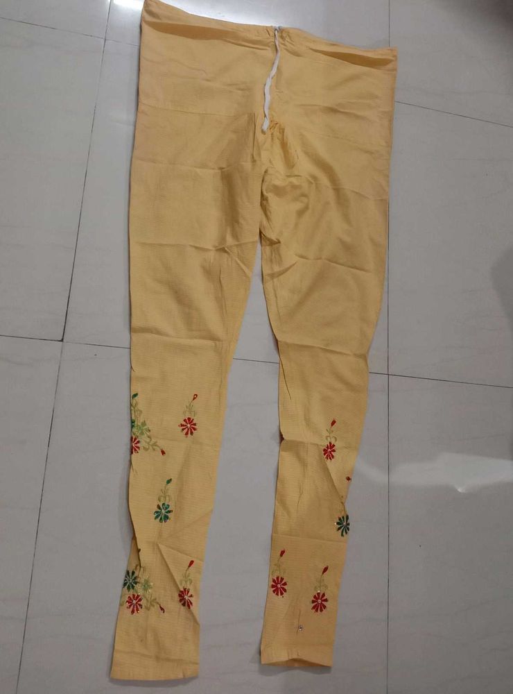 Embroidered Yellow Palazzos