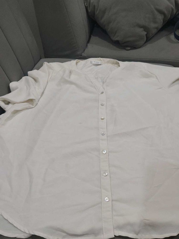 Classic White Button-Up Blouse