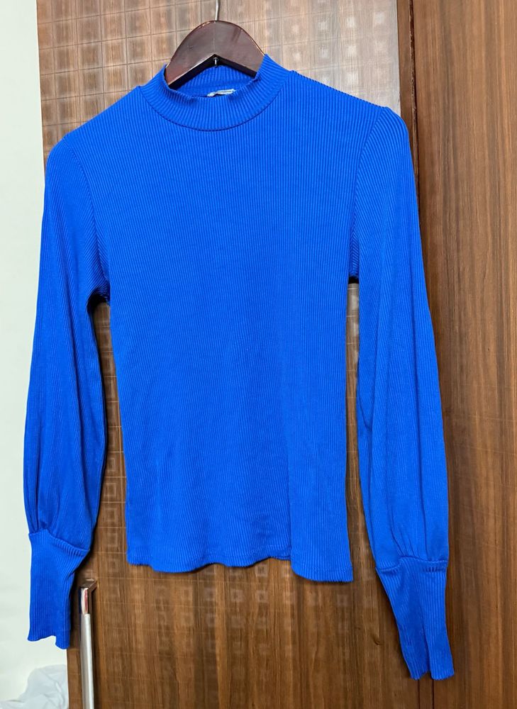 Imported 🛍️Blue Ribbed Top💙 (Fixed)